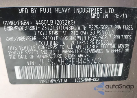 2014 Subaru Forester 2.5I Limited z USA, uszkodzony, nr VIN JF2SJAHC3EH445742